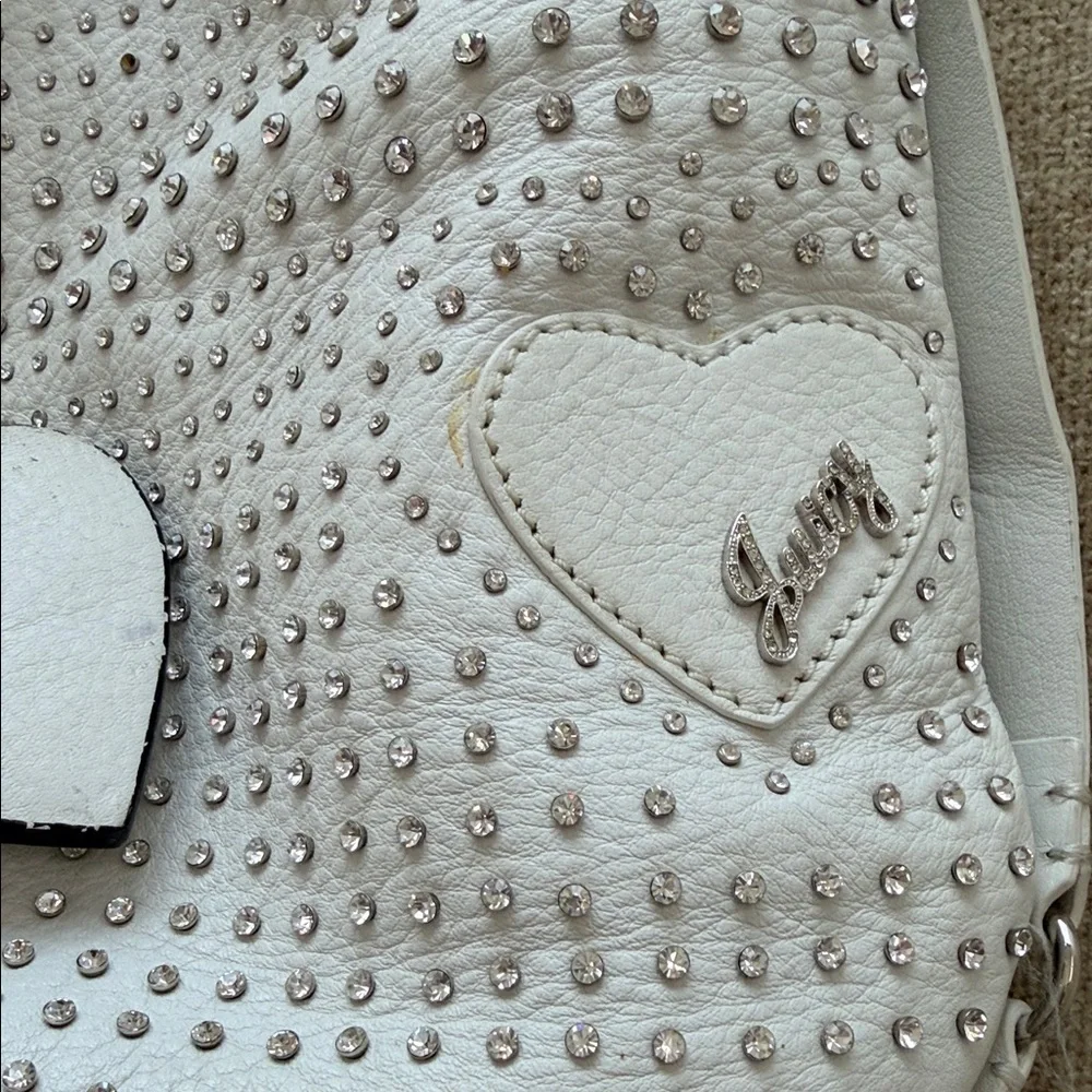Vintage Juicy Couture White Leather & Rhinestone Studded Women's Bag